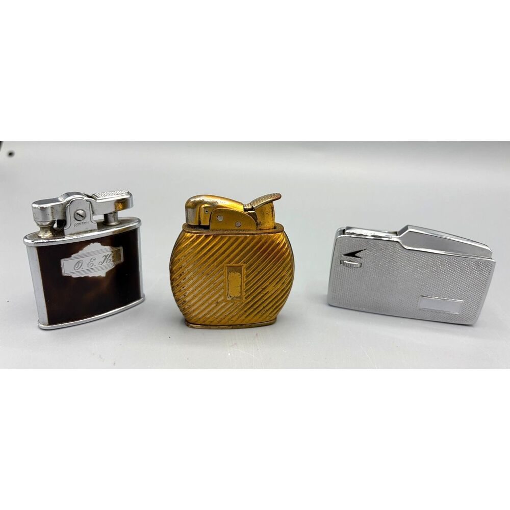 Lot Vintage Lighters Evans Spitfire Ronson Standard Bergman